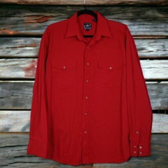 Roper Red Pearl Snap Western Shirt Medium Southwestern Men's Size Medium - Picture 11 of 11